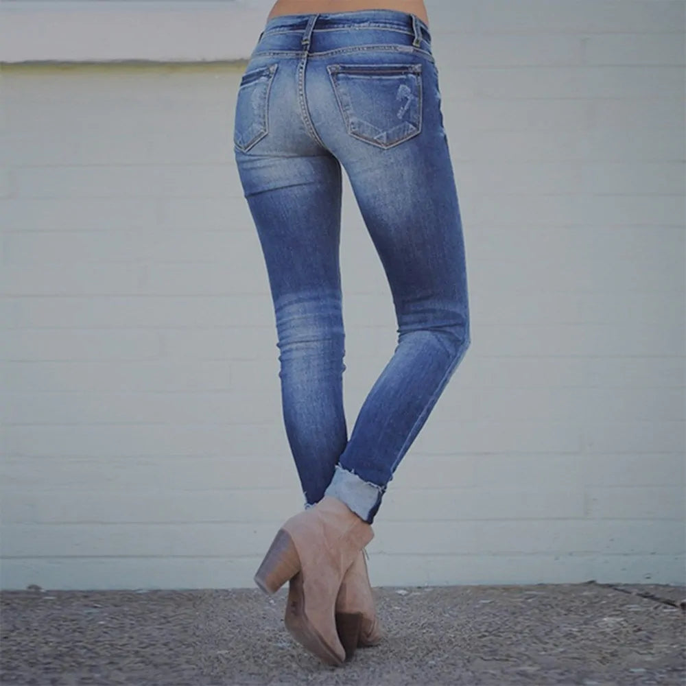 2021 Women's Autumn Elastic Plus Loose Cropped Jeans #Zer